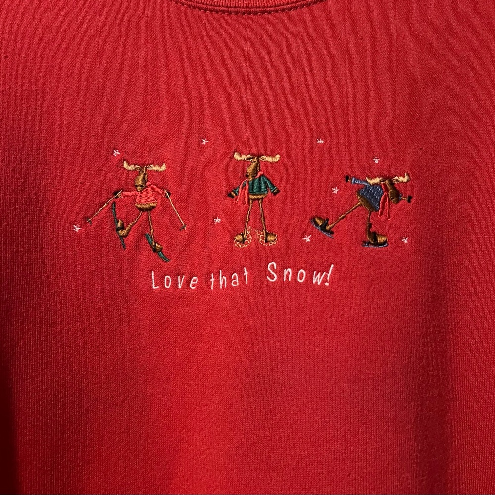 Vintage | Embroidered Moose Winter Sweatshirt - Picture 6 of 6